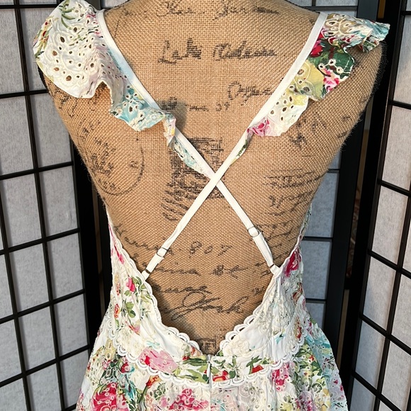 Saints + Secrets Floral Eyelet Dress Cottage Core Retro - Picture 7 of 12